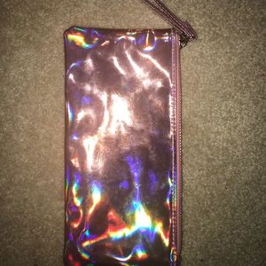holographic pink pencil case